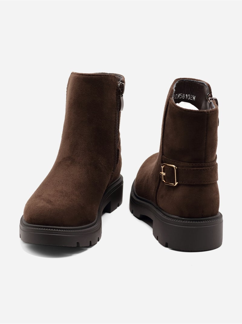 Botas com fivela de ardilão Castanho - Kiabi