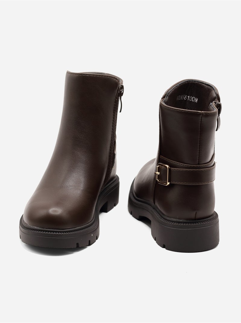Botas com fivela de ardilão Castanho - Kiabi