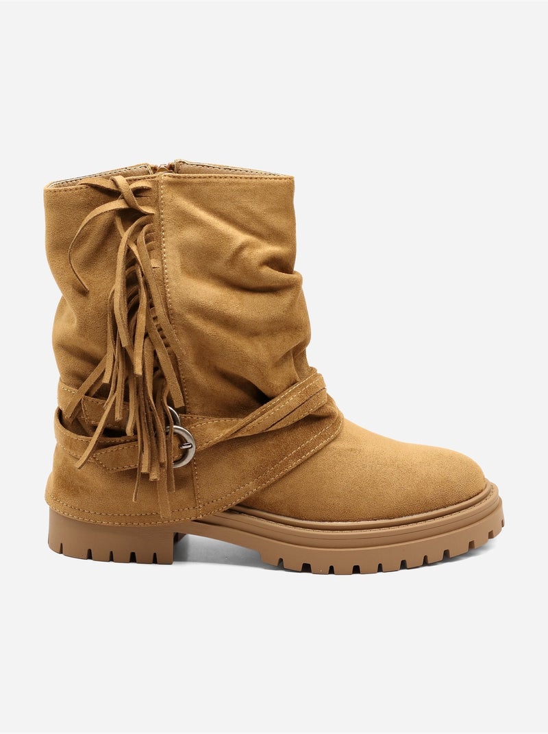Botas com franjas Camelo - Kiabi