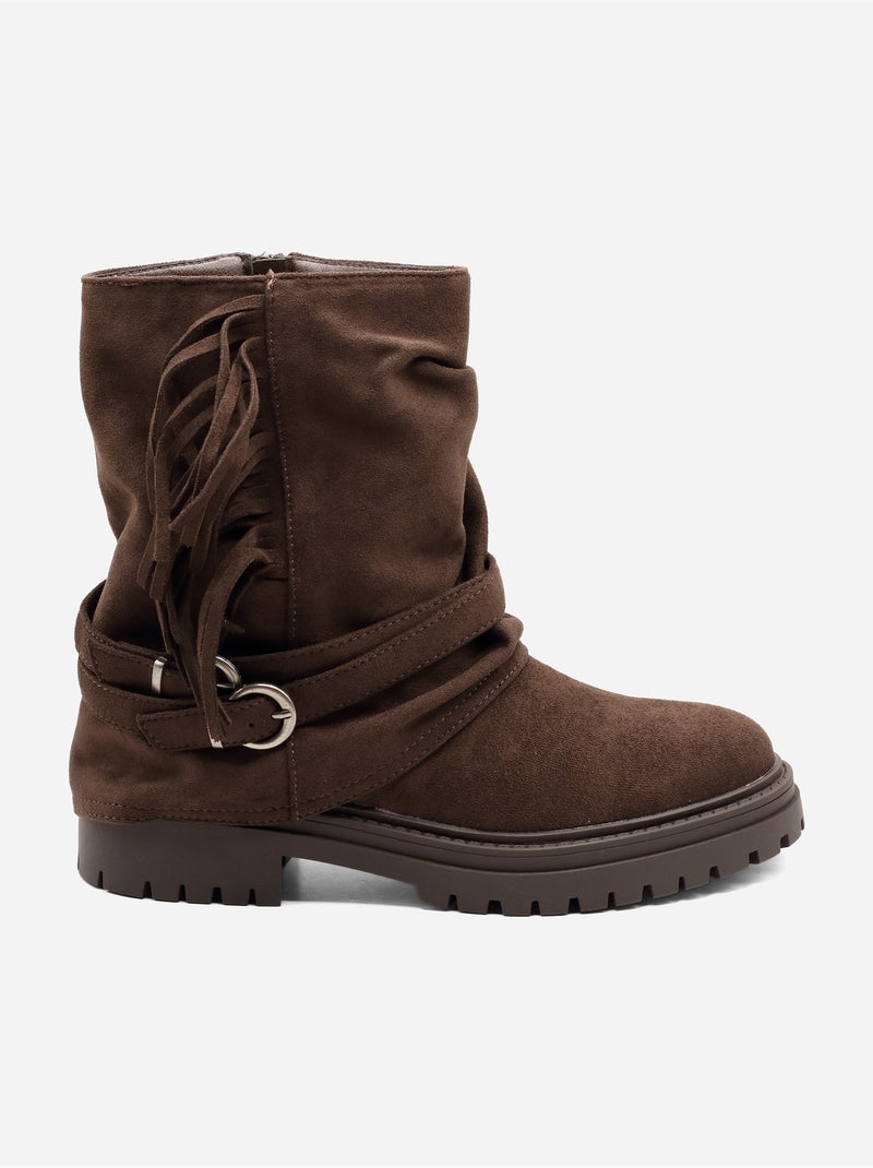Botas com franjas Castanho-escuro - Kiabi