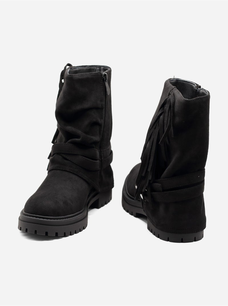 Botas com franjas Preto - Kiabi