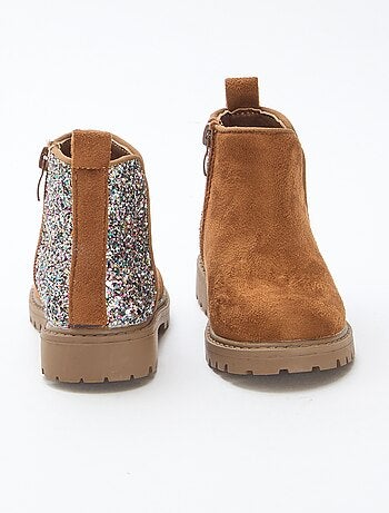 Botas com glitter em camurça sintética