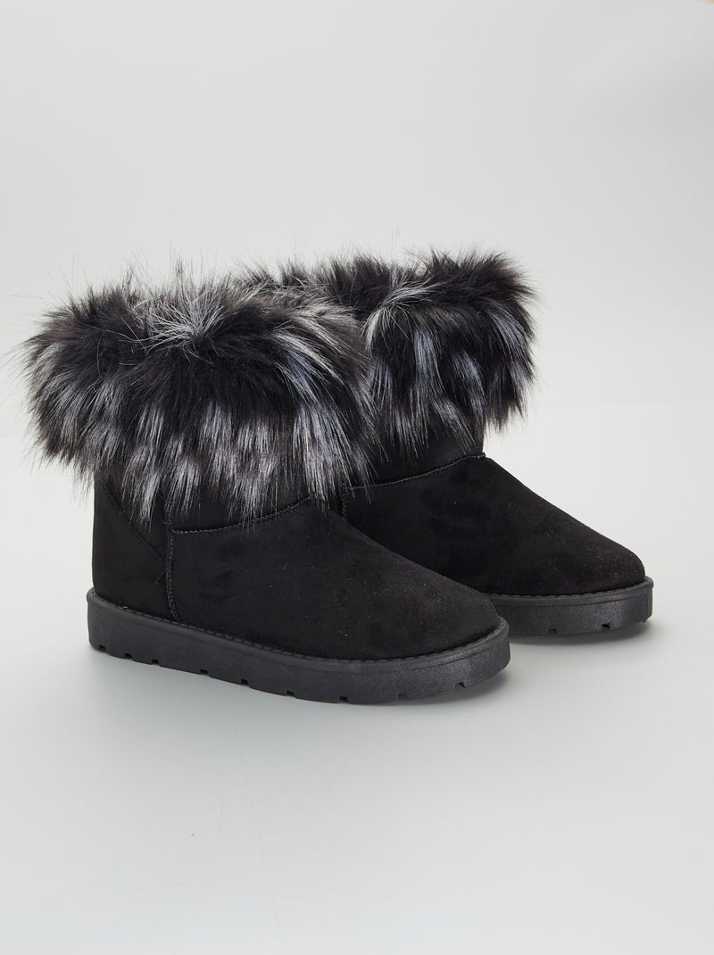 Botas com interior forrado PRETO - Kiabi