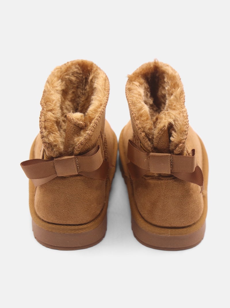 Botas com laços Camelo - Kiabi