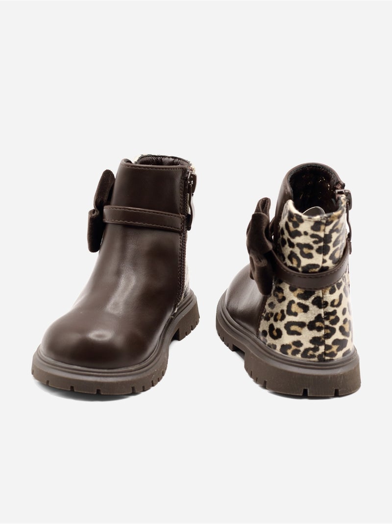 Botas com laços Castanho - Kiabi