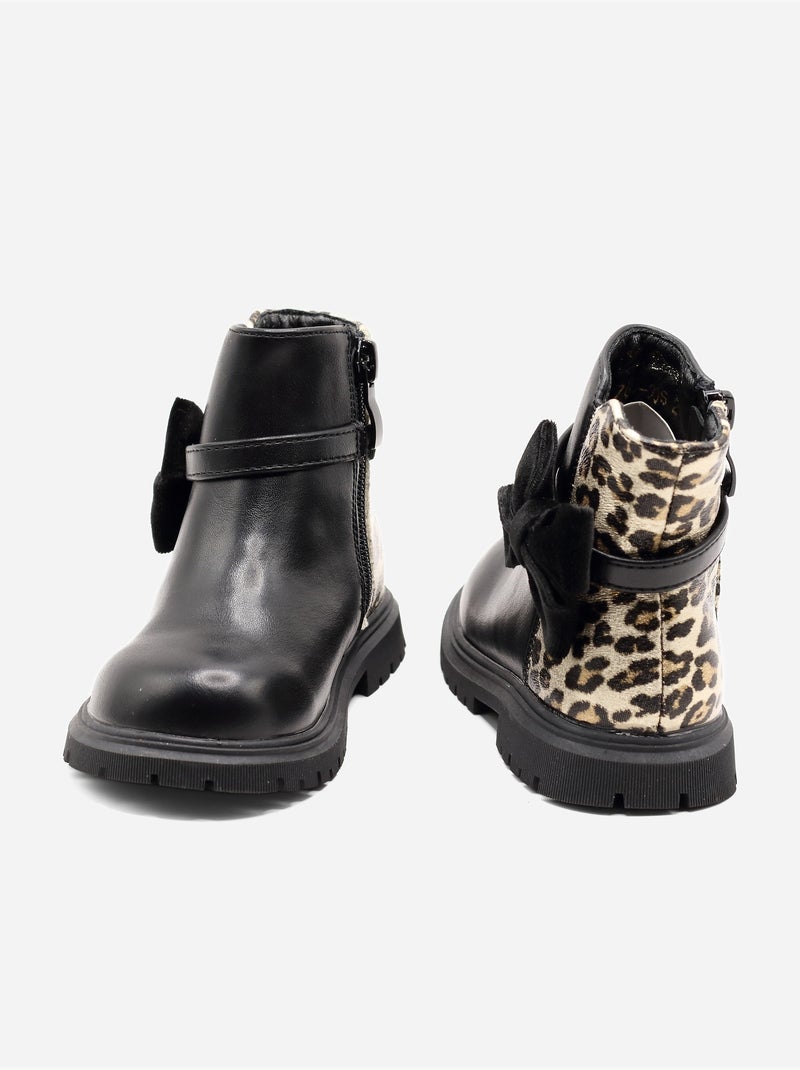 Botas com laços Preto - Kiabi