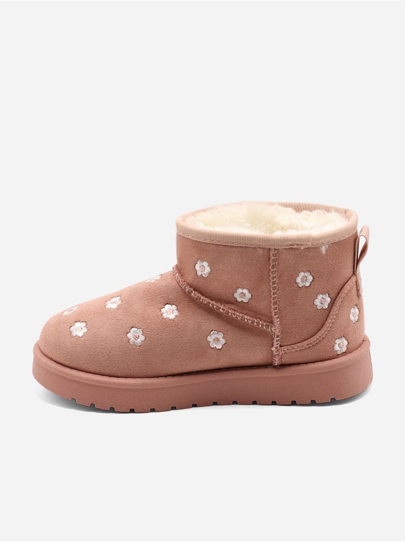 Botas com motivos florais Rosa - Kiabi