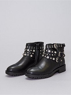 Botas com ouropel e tachas - Kiabi