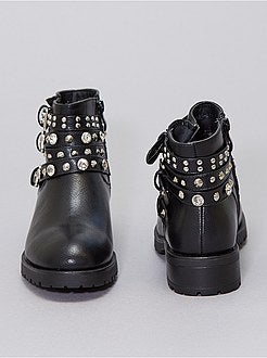 Botas com ouropel e tachas - Kiabi