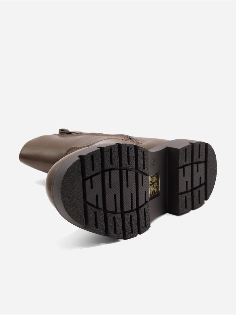 Botas com sola dentada Castanho - Kiabi