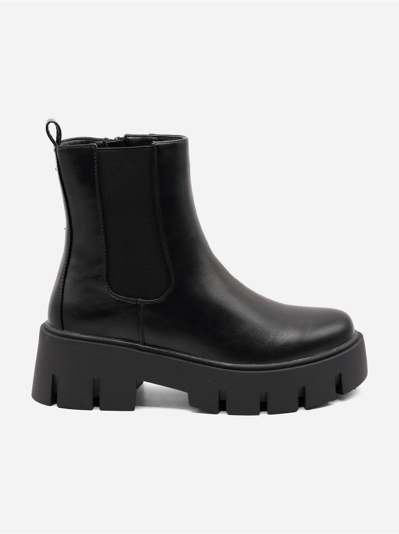 Botas com sola dentada Preto - Kiabi