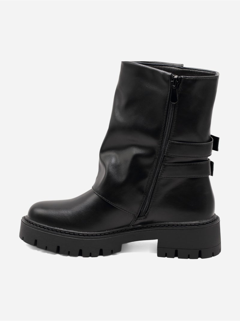 Botas com sola dentada Preto - Kiabi