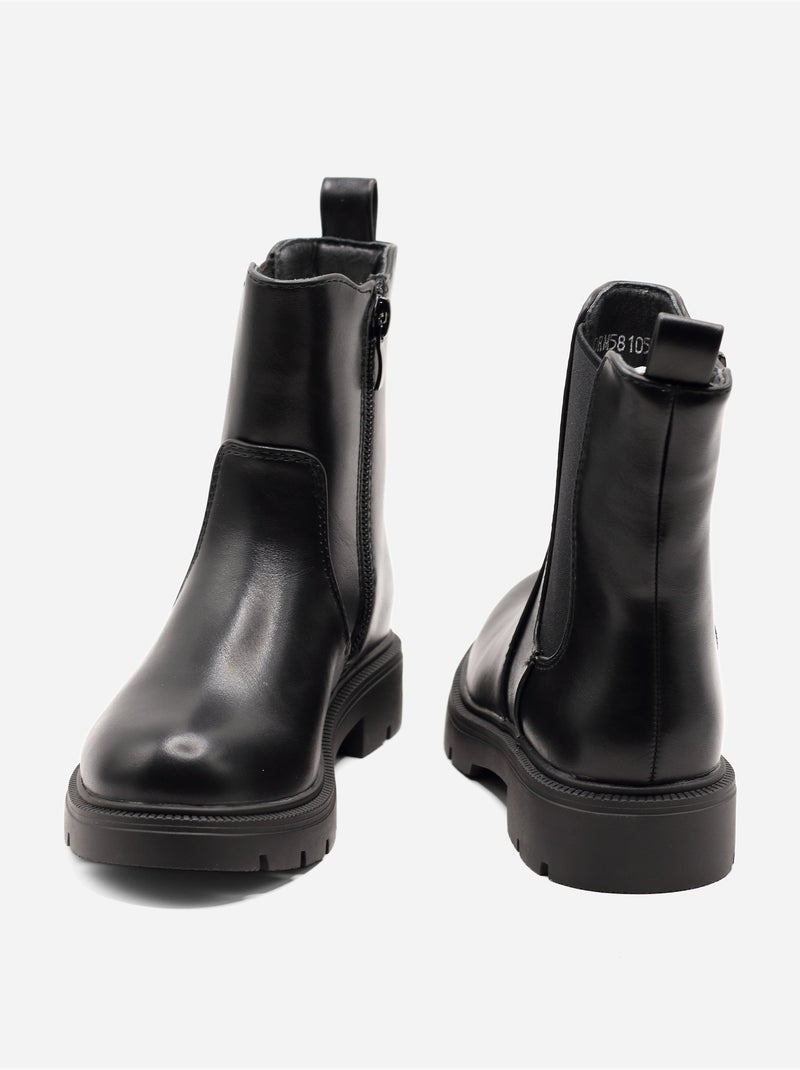 Botas com sola dentada Preto - Kiabi