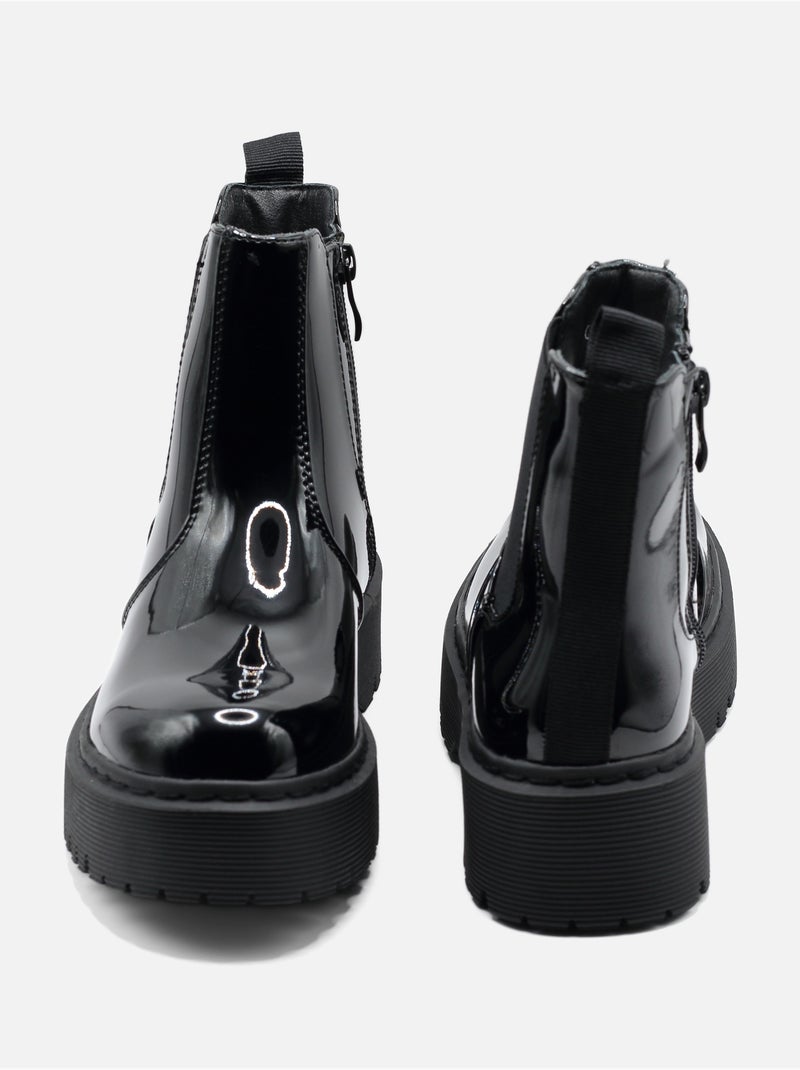 Botas com sola dentada Preto Preto - Kiabi