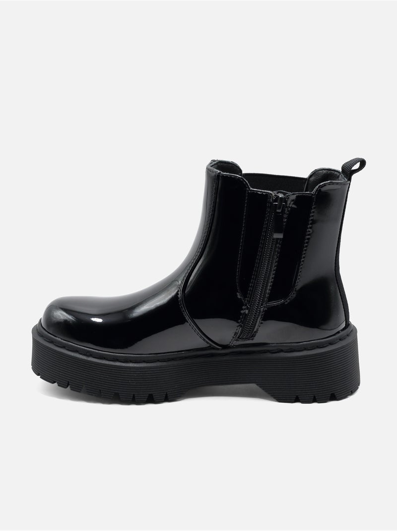 Botas com sola dentada Preto Preto - Kiabi