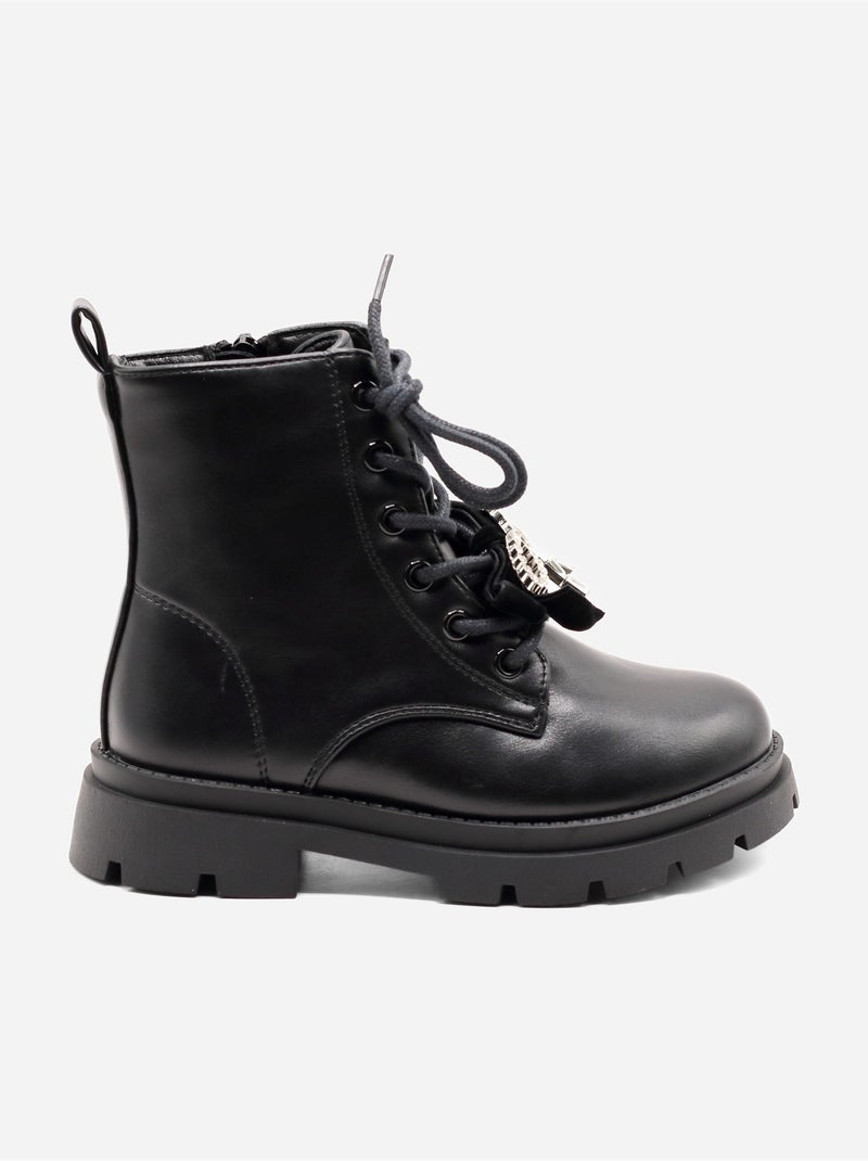 Botas com um laço decorativo Preto fosco - Kiabi