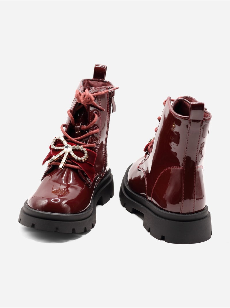 Botas com um laço decorativo Vermelho - Kiabi