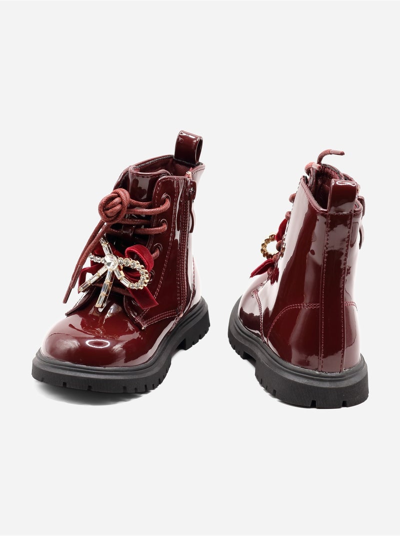 Botas com um laço decorativo Vermelho - Kiabi