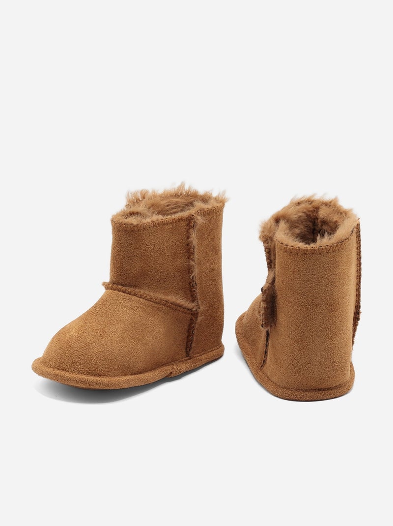 Botas com velcro Camelo - Kiabi
