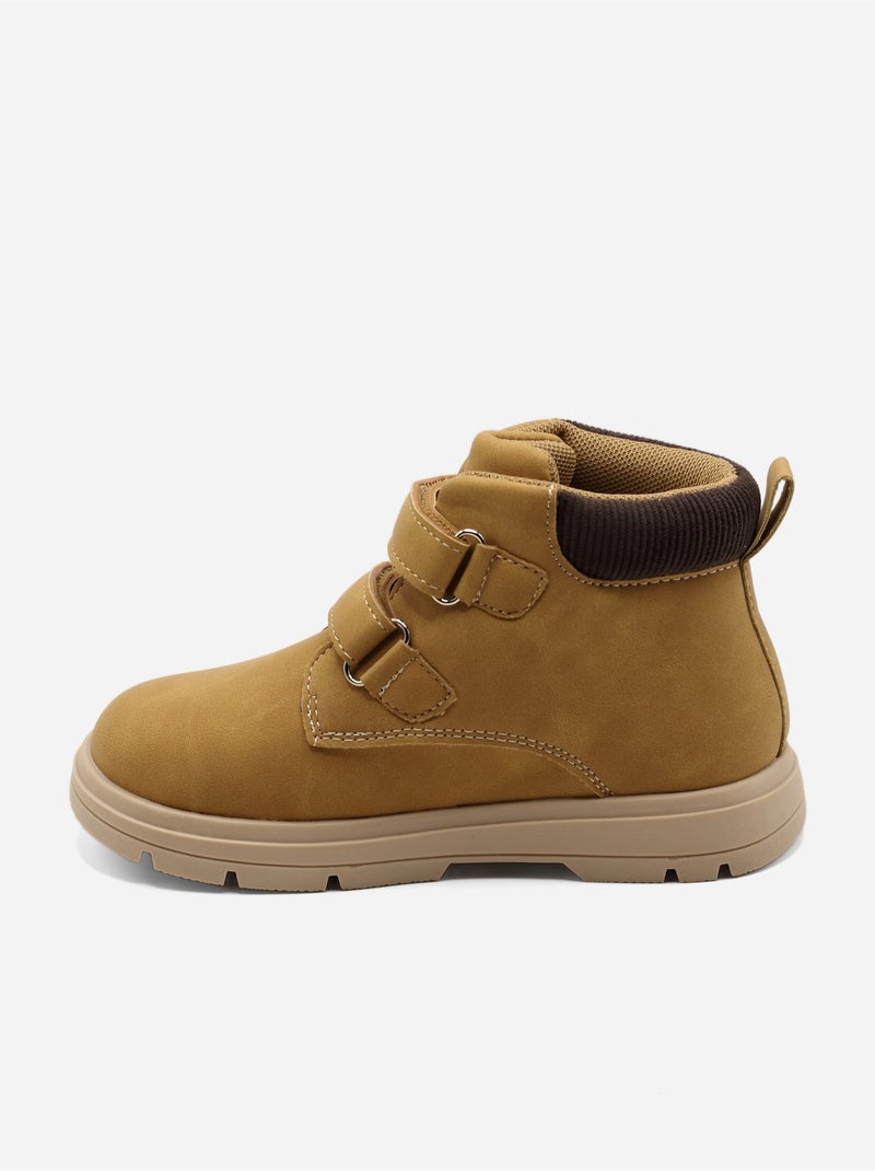 Botas com velcro Camelo - Kiabi