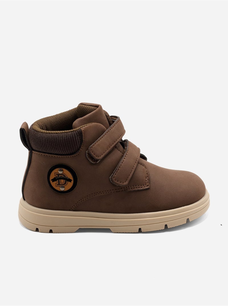Botas com velcro Castanho - Kiabi