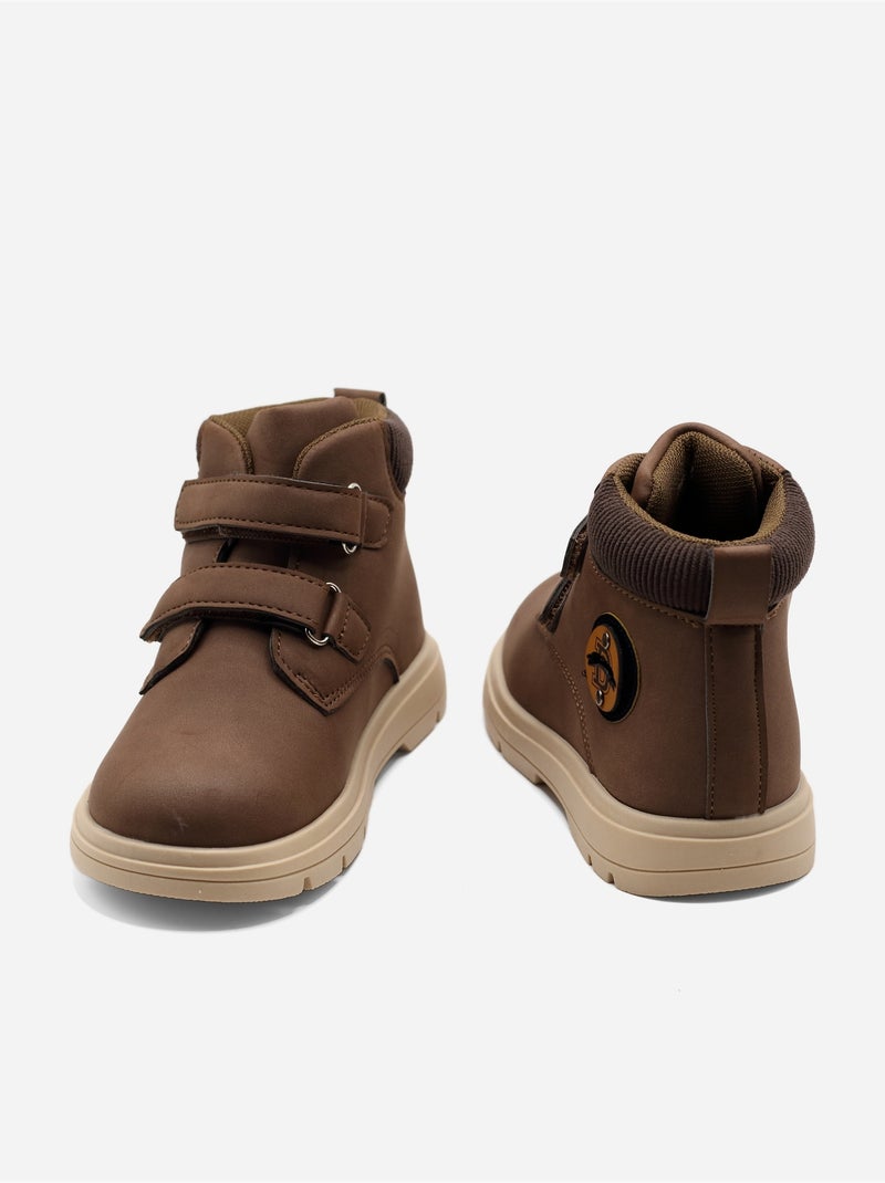 Botas com velcro Castanho - Kiabi