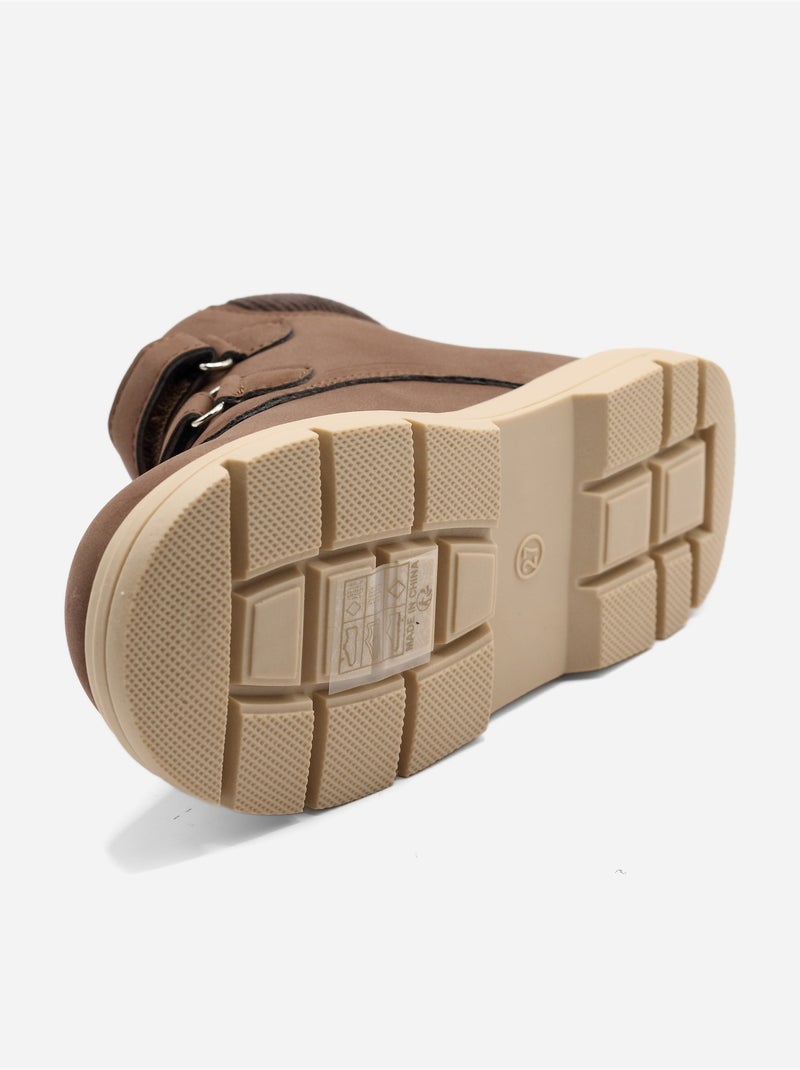 Botas com velcro Castanho - Kiabi