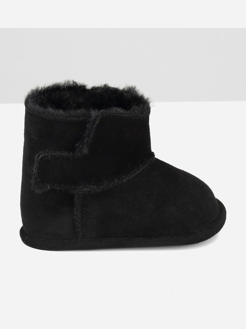 Botas com velcro Preto - Kiabi