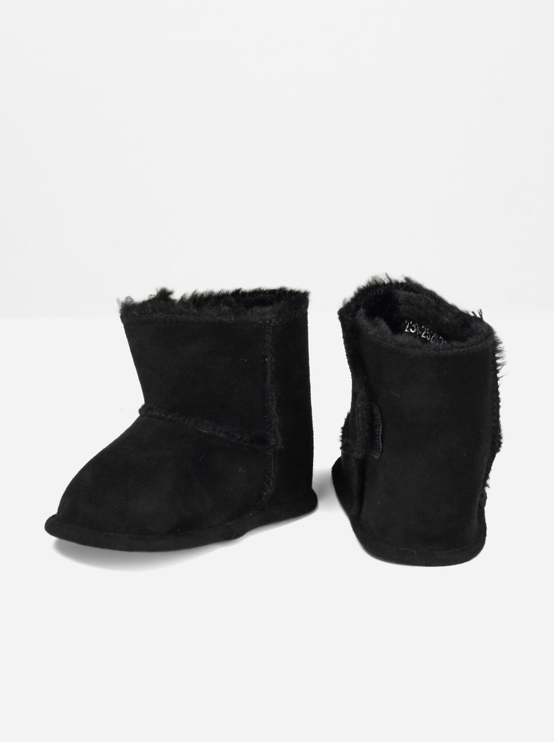 Botas com velcro Preto - Kiabi