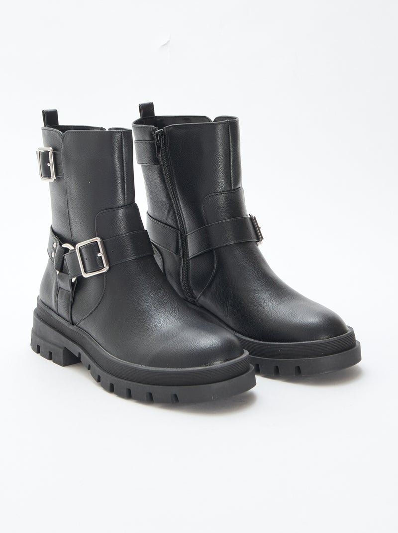 Botas curtas unicolor Preto - Kiabi