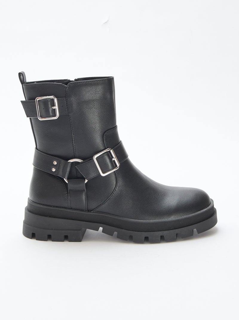 Botas curtas unicolor Preto - Kiabi