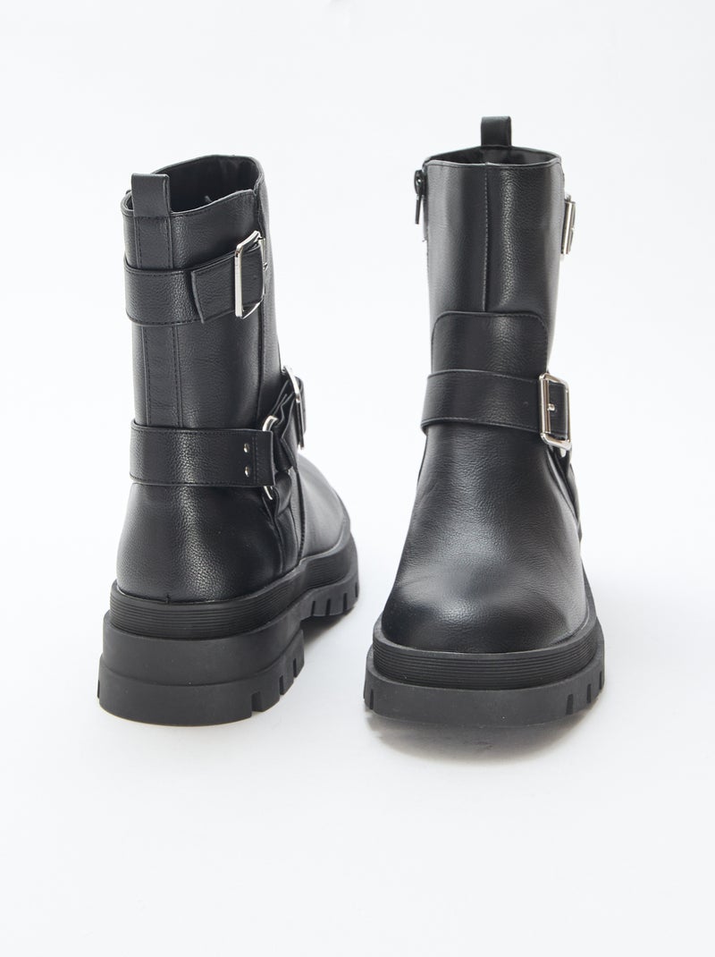 Botas curtas unicolor Preto - Kiabi