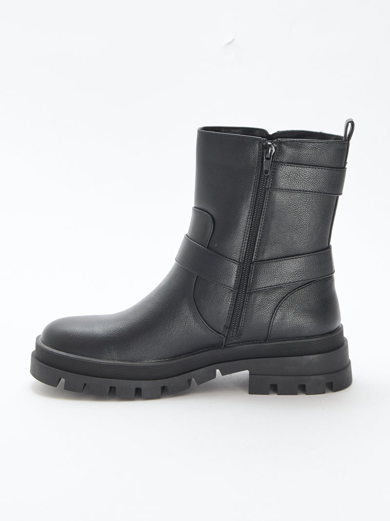 Botas curtas unicolor Preto - Kiabi