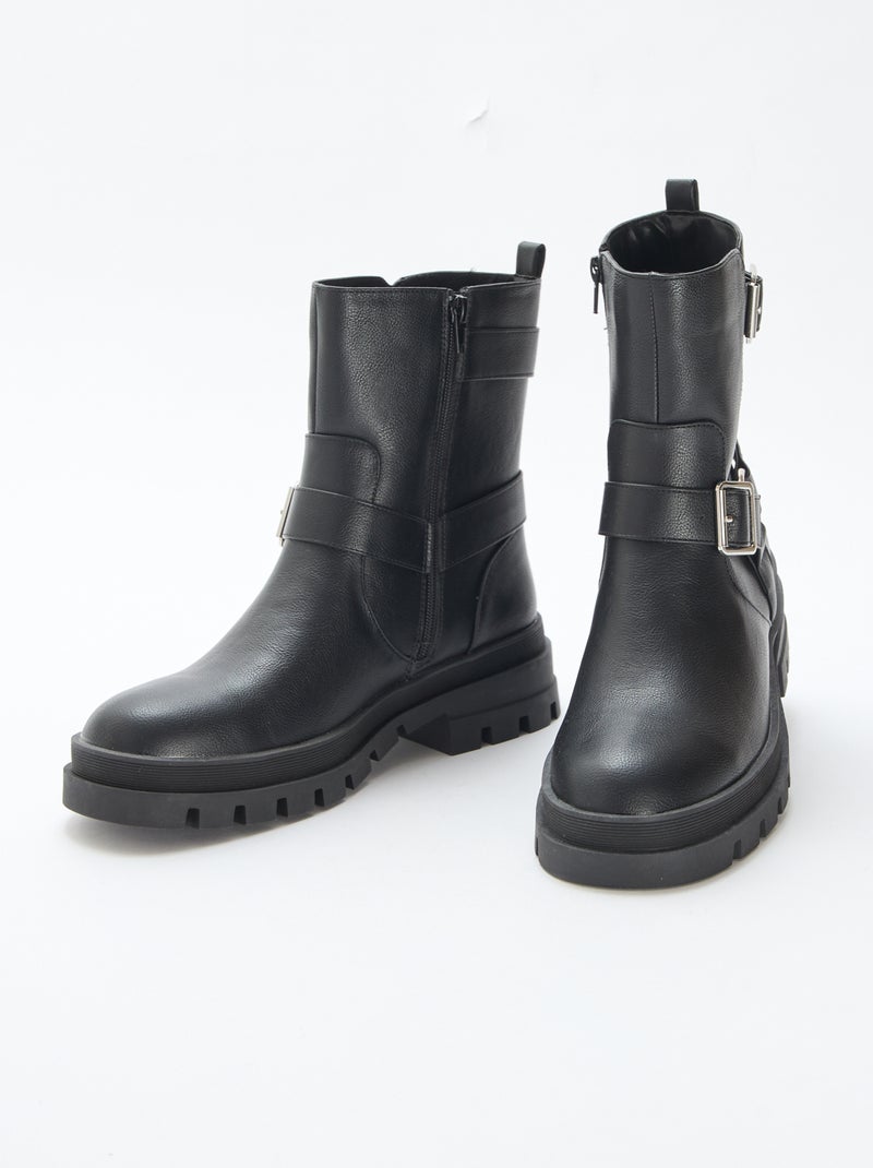 Botas curtas unicolor Preto - Kiabi