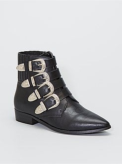 Botas de biqueira com multi-fivelas - Kiabi