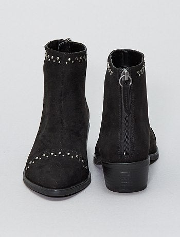 Botas de camurça com rebites - Kiabi