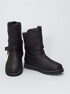 Botas de camurça sintética forradas suaves - Kiabi