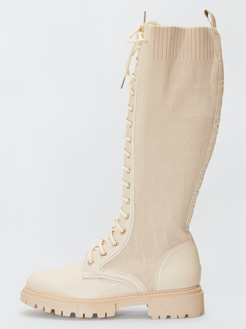 Botas de cano alto bi matéria - Kiabi