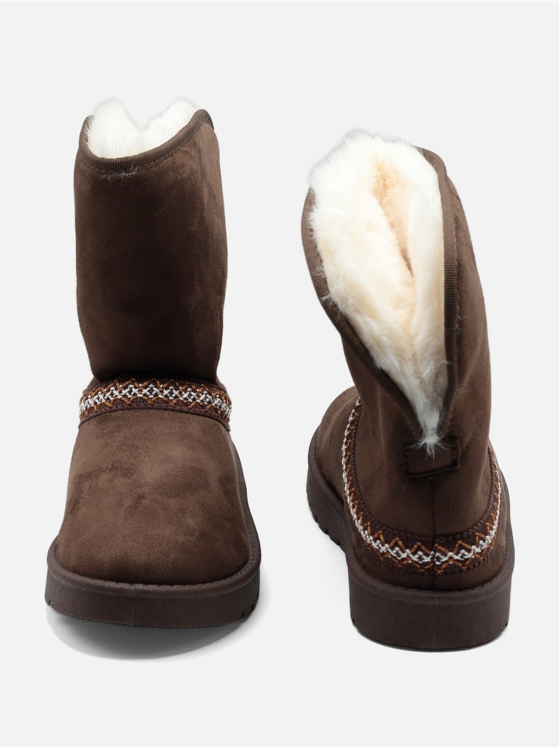 Botas de cano alto Castanho - Kiabi