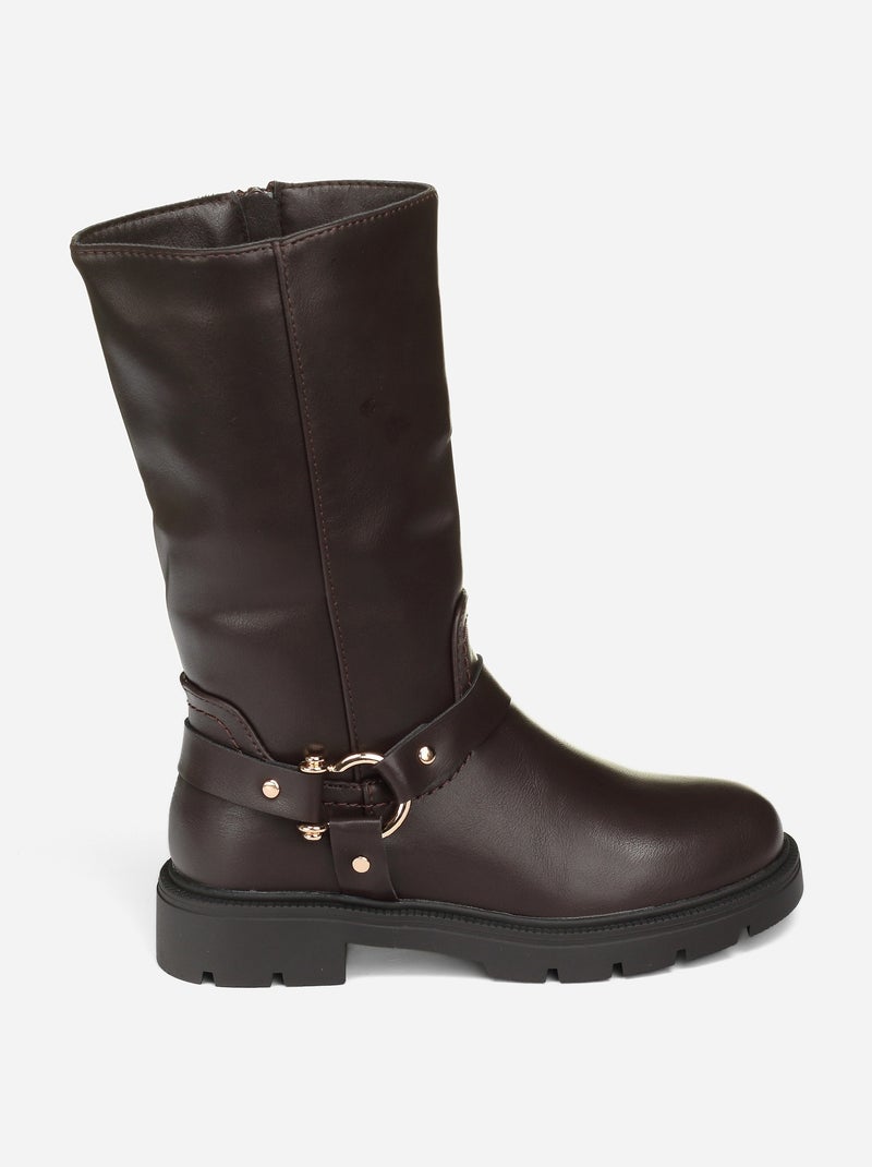 Botas de cano alto Castanho - Kiabi