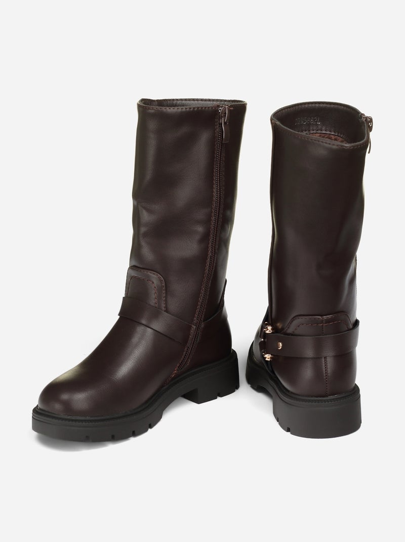 Botas de cano alto Castanho - Kiabi