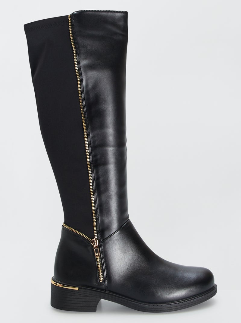 Botas de cano alto cavaleiro PRETO - Kiabi
