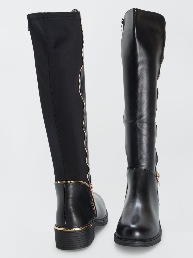 Botas de cano alto cavaleiro PRETO - Kiabi
