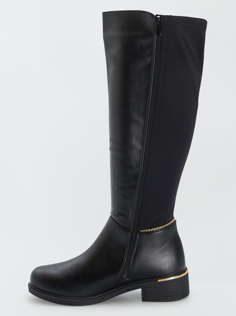 Botas de cano alto cavaleiro PRETO - Kiabi
