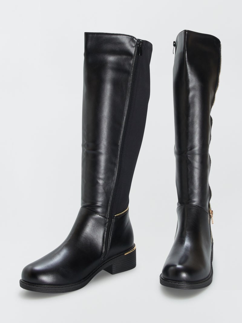 Botas de cano alto cavaleiro PRETO - Kiabi