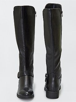 Botas de cano alto com fivela - Kiabi