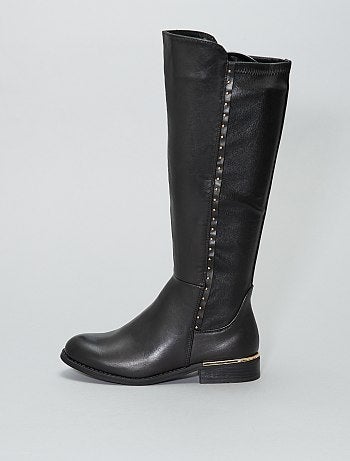 Botas de cano alto com tachas - Kiabi