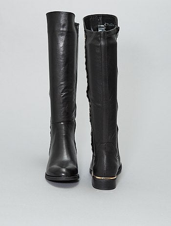 Botas de cano alto com tachas - Kiabi