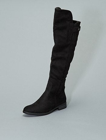 Botas de cano alto em camurça sintética - Kiabi