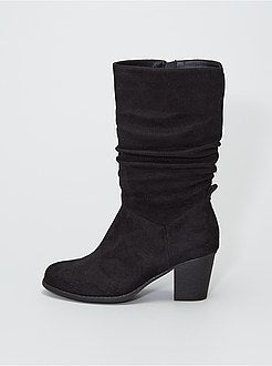 Botas de cano alto estilo cavaleiro em camurça sintética - Kiabi